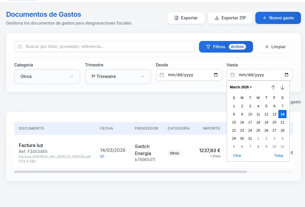 Ahorra horas en el registro de gastos