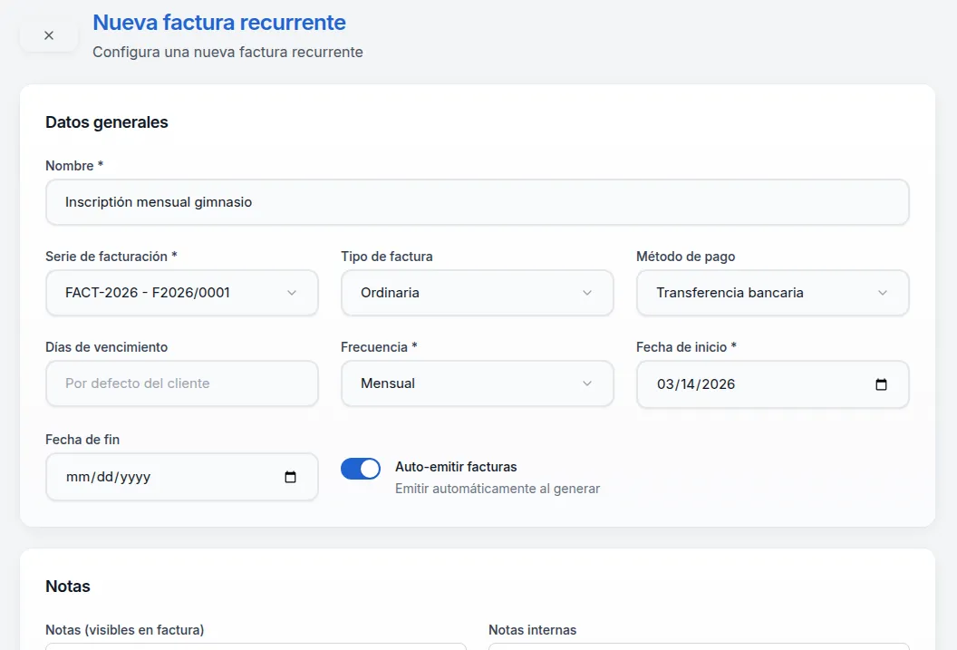 Facturación en piloto automático